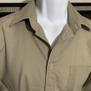 Tan Casual Button Down Shirt with Pointed Collar
